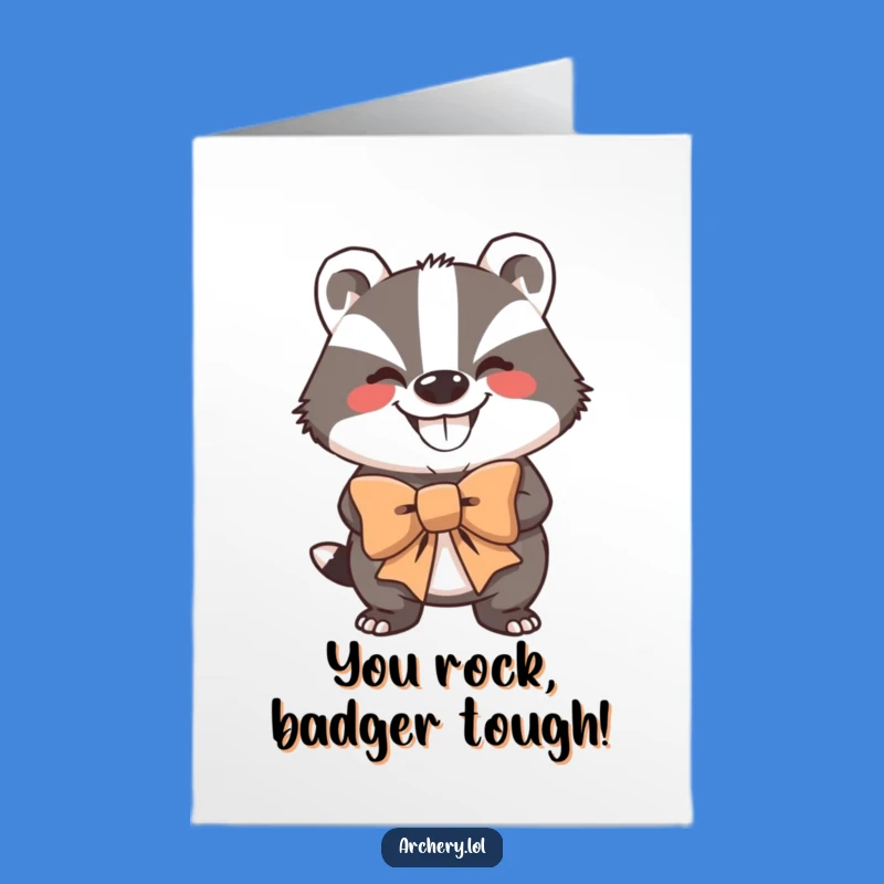 Free Printable Badger Archer Congrats Card - Funny Downloadable Achievement Gift