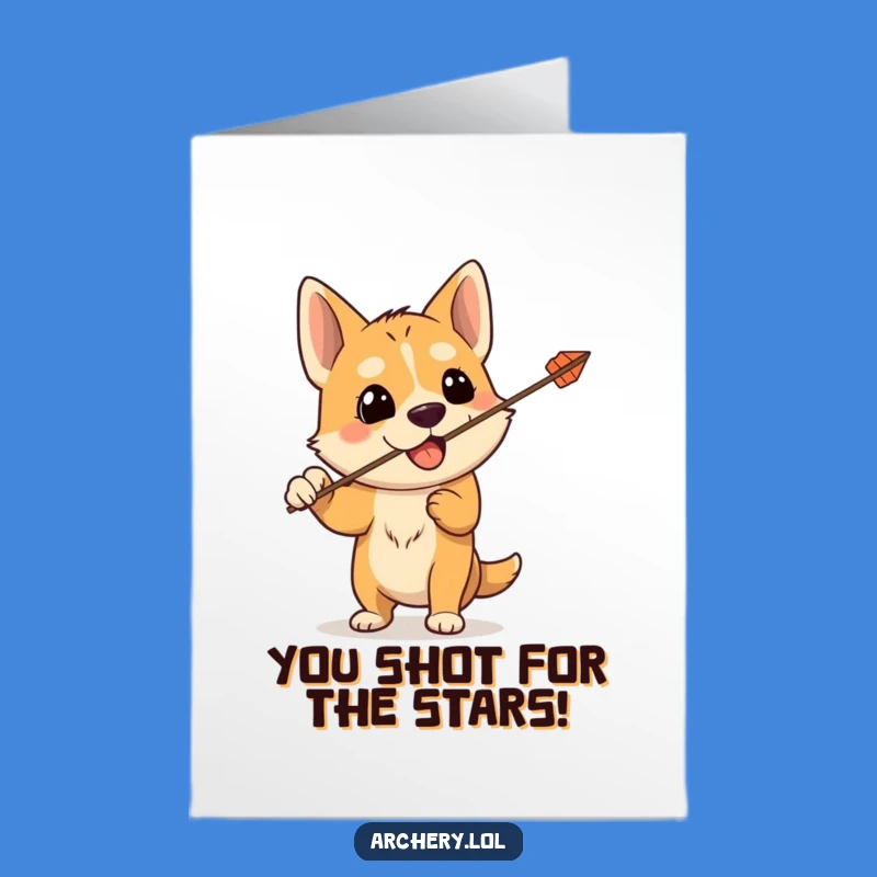 Free Printable Congrats Card: Dog's Arrow Oops, Humorous Downloadable Celebration