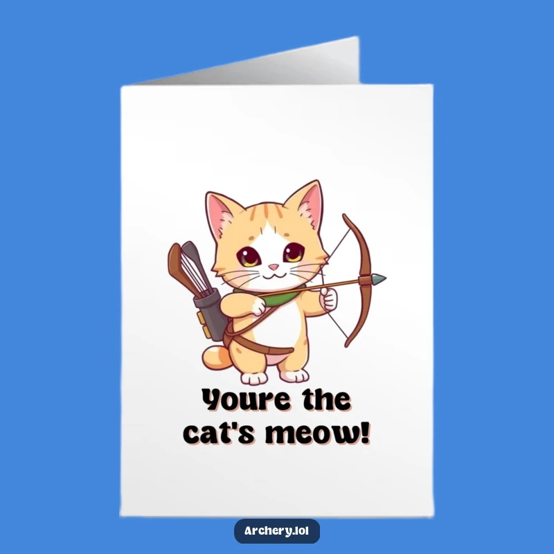 Free Printable Cat Archer Congrats Card - Funny Downloadable Achievement Gift