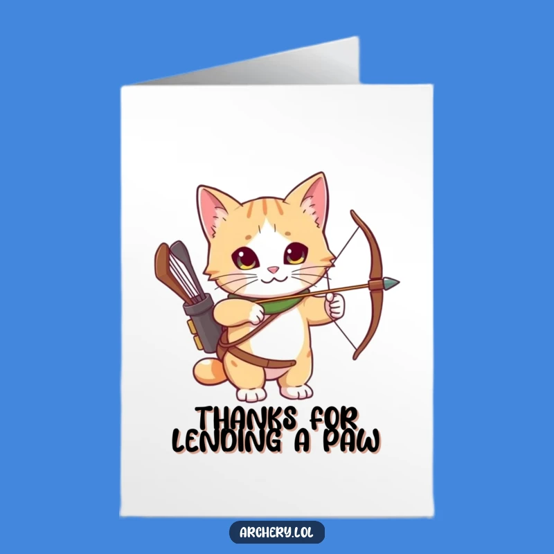 Free Printable Cat Archer Thank You Card - Funny Downloadable Appreciation Gift
