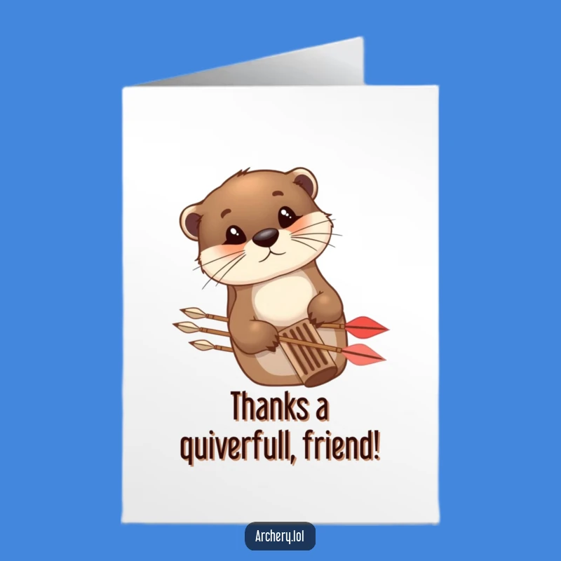 Free Printable Otter Thank You Card: Funny Archery Animal Gratitude Downloadable
