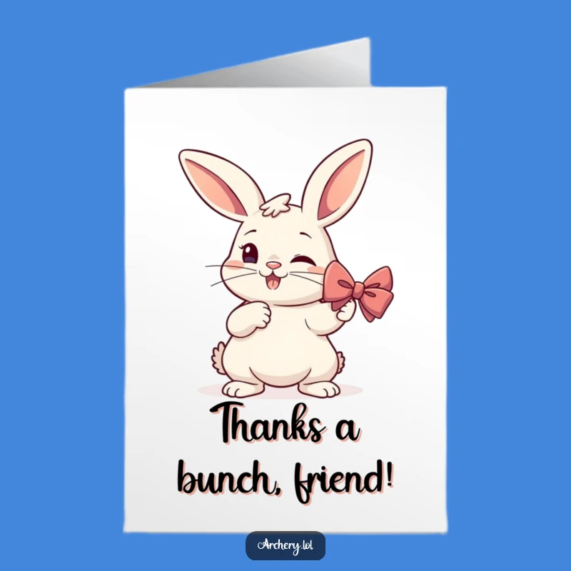 Free Printable Thank You Card: Rabbit Archer Gratefully Notches Another Arrow
