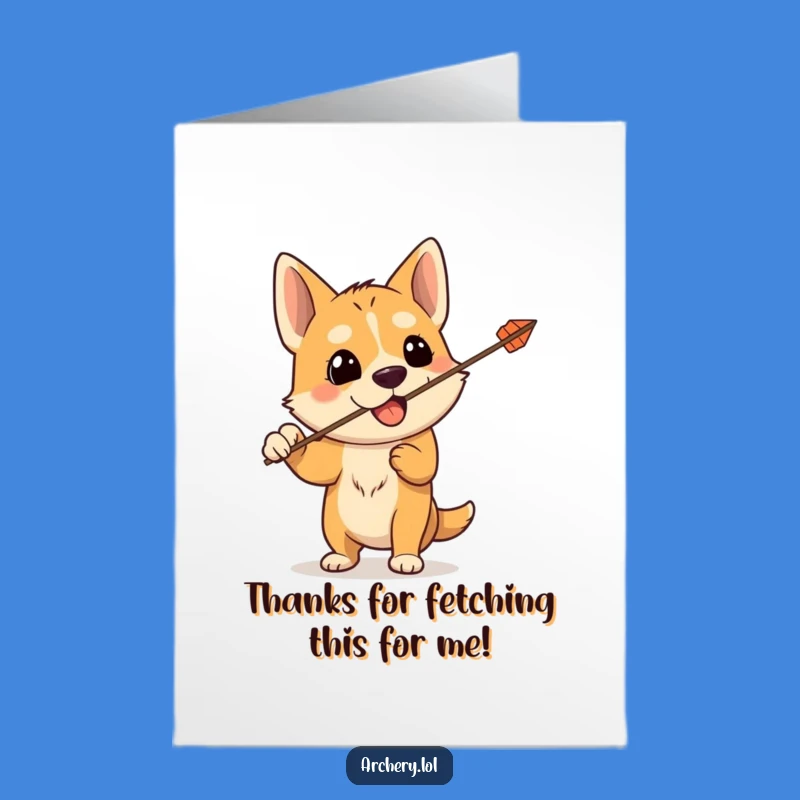 Free Printable Thank You Card: Dog's Arrow Surprise, Humorous Downloadable Thanks