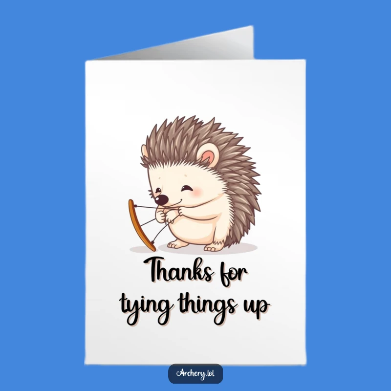 Free Printable Thank You Card: Hedgehog Bow Effort, Adorable Downloadable Gift