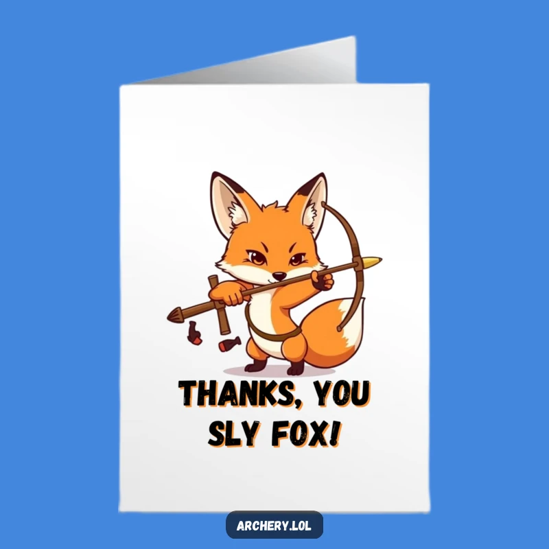 Free Printable Thank You Card: Focused Fox Archer Expresses Deep Thanks!
