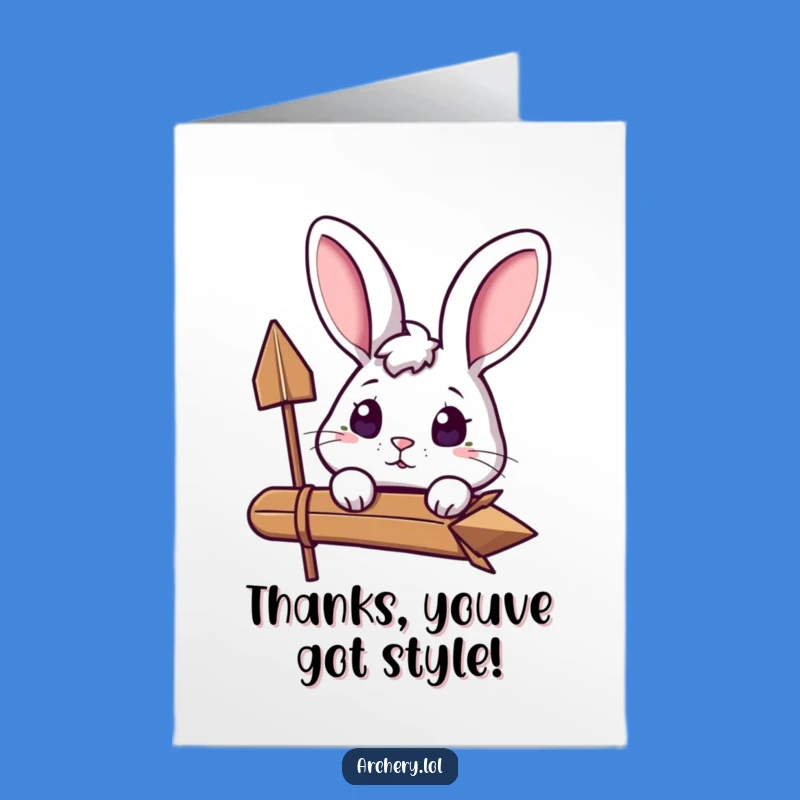 Free Printable Funny Rabbit Thank You Card: Excited Archer, Perfect DIY Gift!