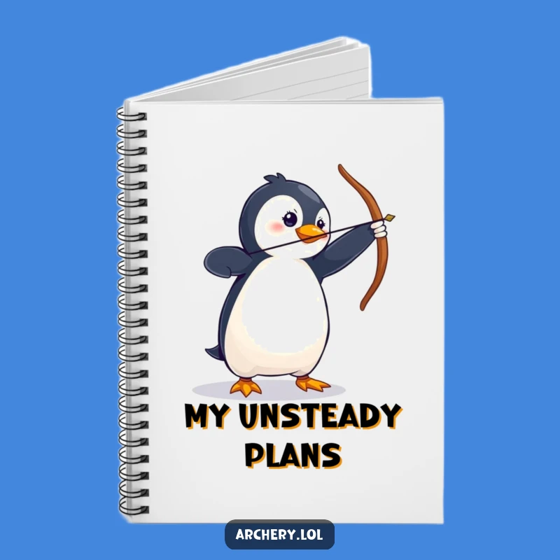 Funny Penguin Archer Notebook - Journal Your Dramatic Attempts
