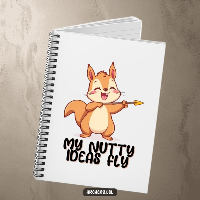 Funny Squirrel Archer Notebook: A joyful squirrel releasing an arrow, inspiring cheerful notes and humor.