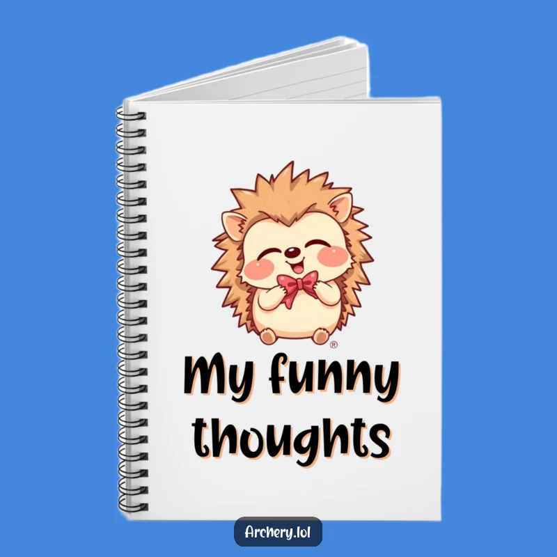 Funny Giggling Hedgehog Notebook - Jot Down Your Happy Thoughts