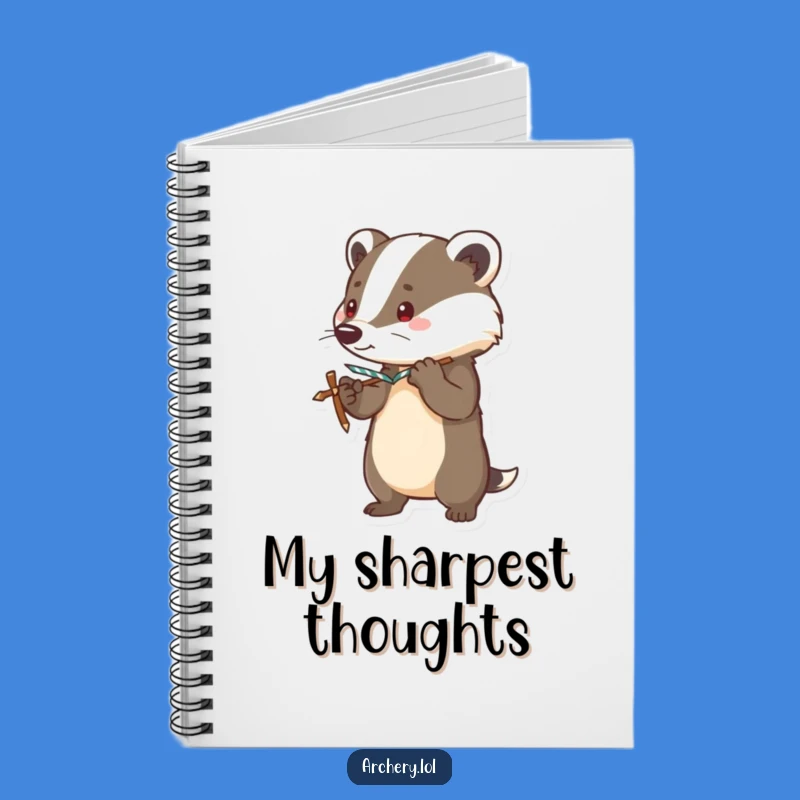 Funny Brave Badger Notebook Alert Bow Journal Gift Idea
