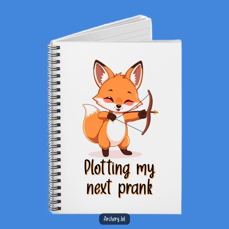 Funny Playful Fox Notebook - Mischievous Archer Journal Gift