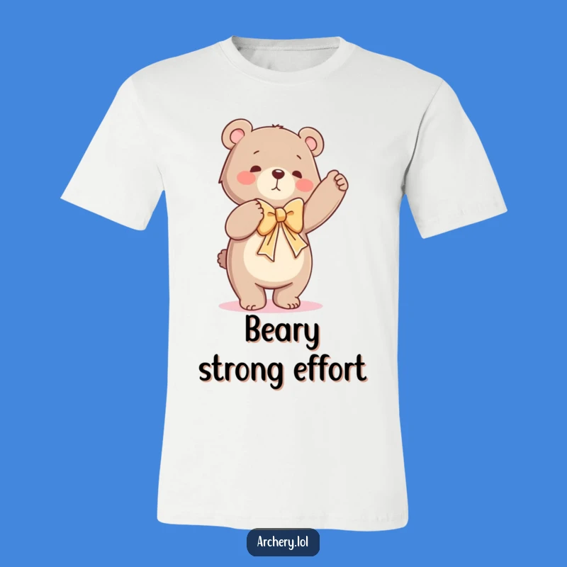 Funny Dancing Bear Bow Drawing T-Shirt A Hilarious Workout Gift