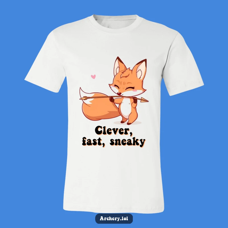 Funny Mischievous Fox T-Shirt: Winking Archer Foxy Design, Hilarious Gift