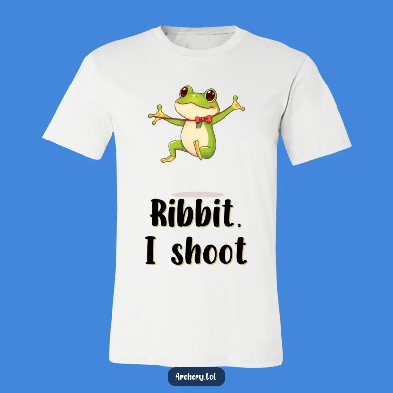 Funny T-Shirt: Bouncing Frog Archer - Hilarious Leap & Flimsy Bow Tee