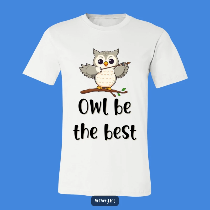 Funny Owl Archer T-Shirt: Joyful Bird's Accurate Shot, Ultimate Gift for Archery Enthusiasts