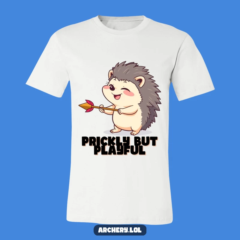 Funny Hedgehog Archer T-Shirt: Playful Power - A Fantastic Funny Gift