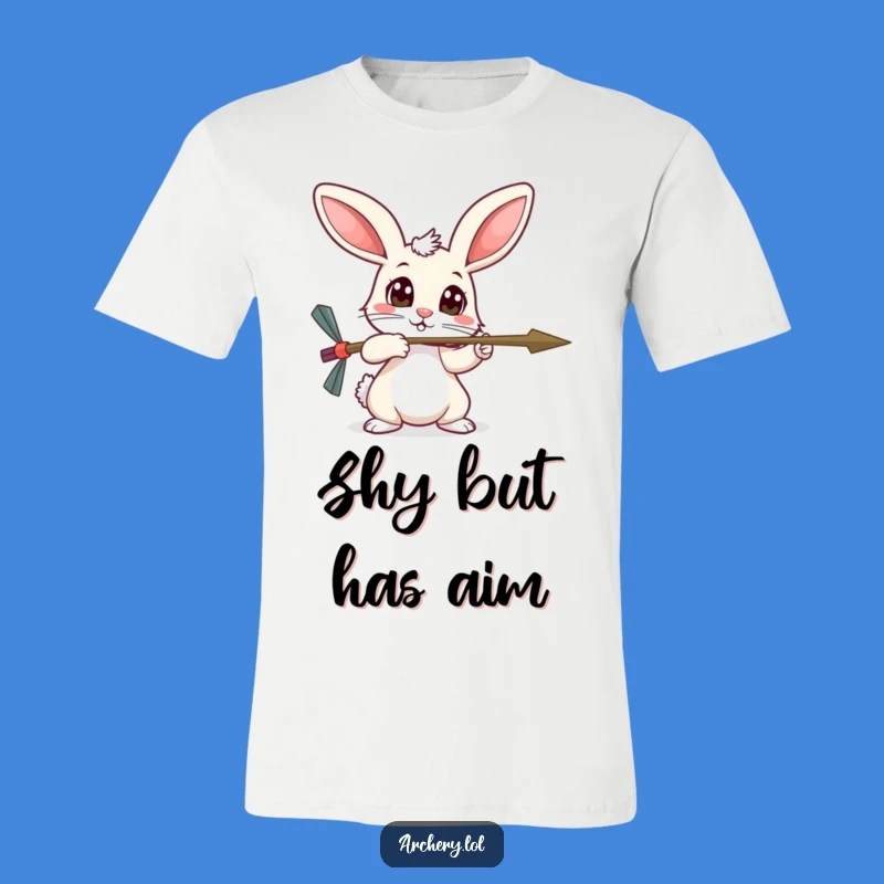 Funny Timid Rabbit T-Shirt - Curious Archer Tee for Shy Souls