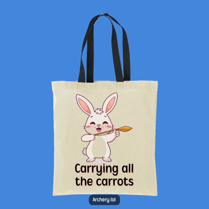 Funny Rabbit Archer Tote Bag: Cheerful Rabbit Bag, Perfect Funny Gift for Everyday Errands