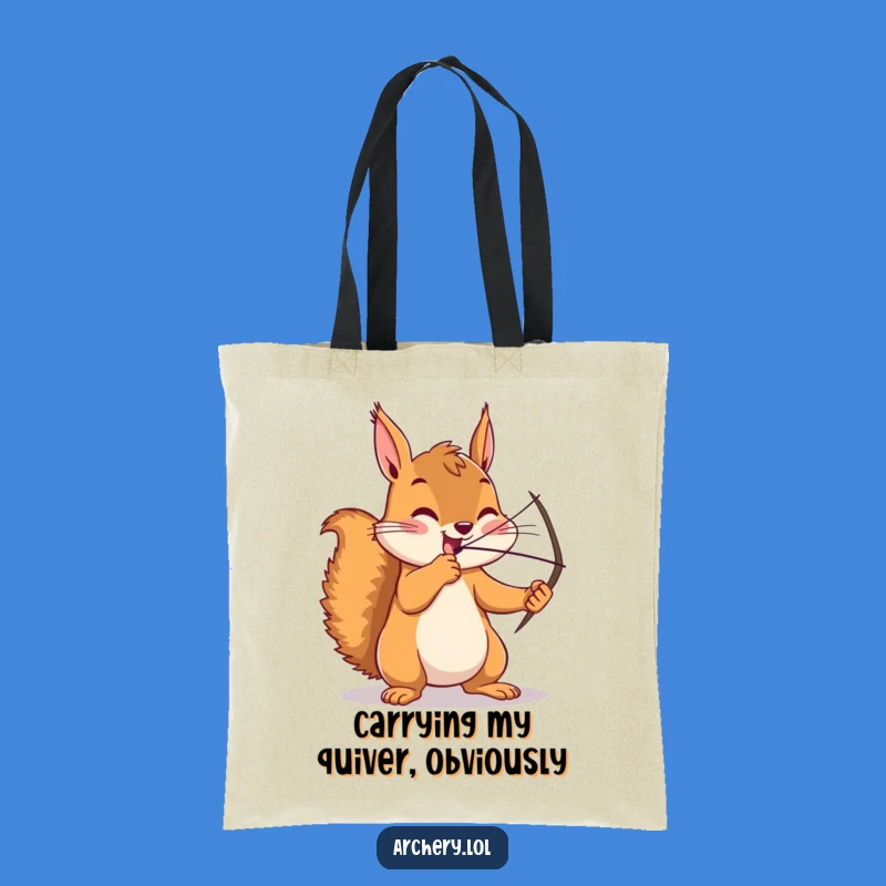 Funny Squirrel Archer Tote Bag - Enthusiastic Focus Reusable Bag Gift
