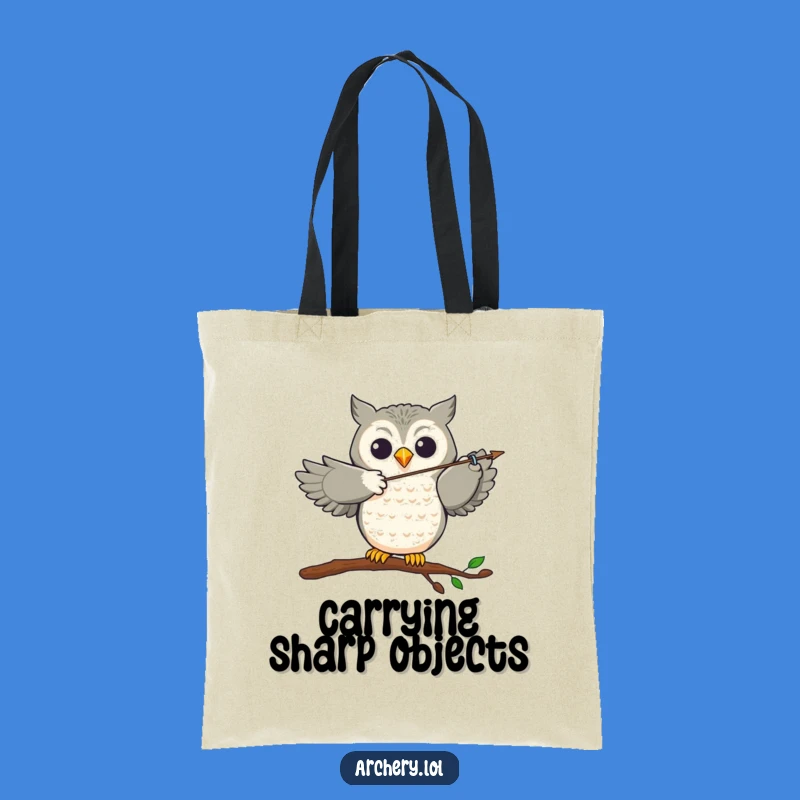 Funny Owl Archer Tote Bag: Joyful Bird's Aim, Practical and Hilarious Gift