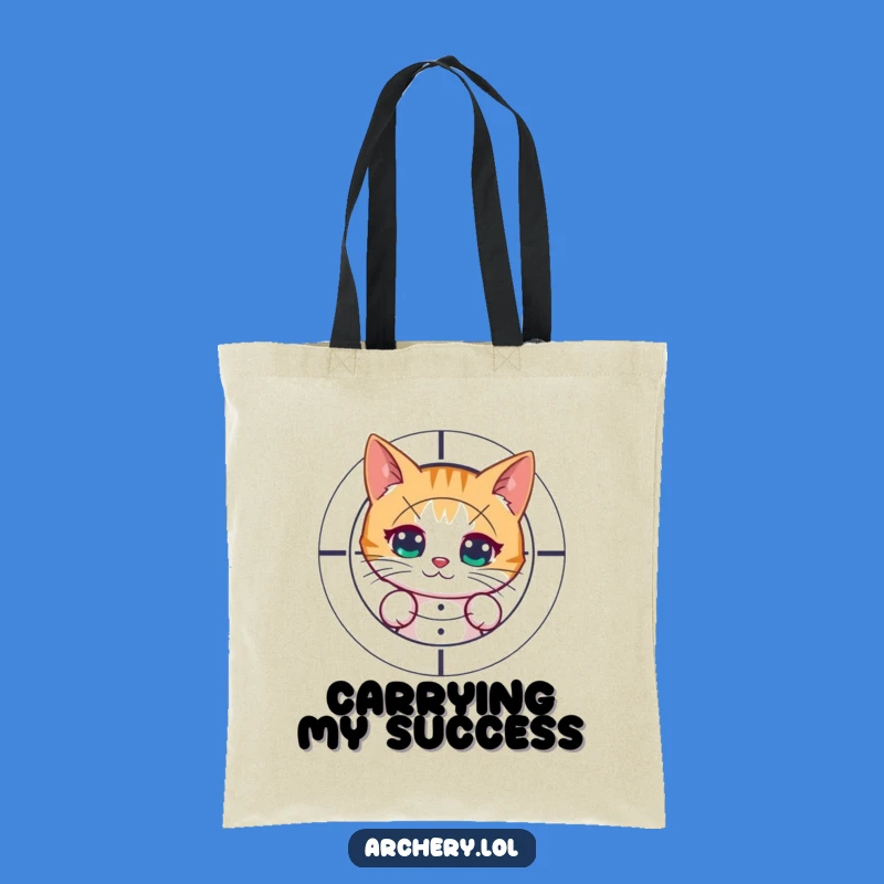 Funny Cat Archer Tote Bag: Carry Your Curiosity with Style!