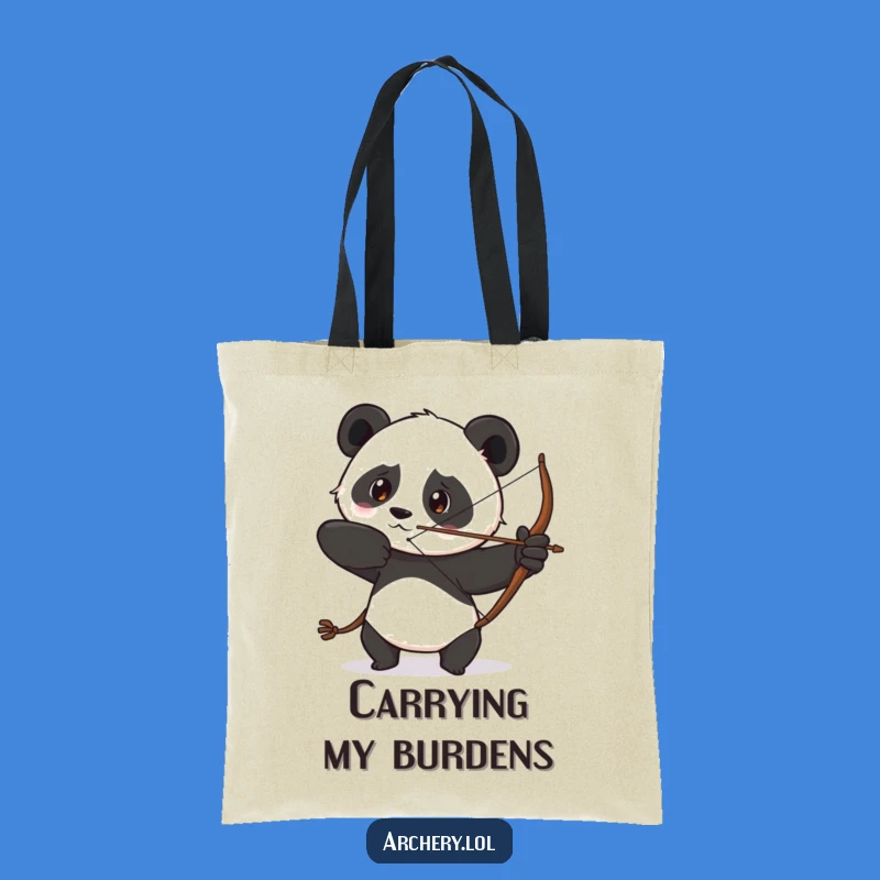 Funny Determined Panda Tote Bag Focused Carry-All Gift