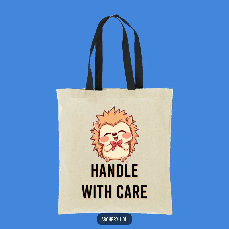 Funny Giggling Hedgehog Tote Bag - Carry Your Fun Everywhere