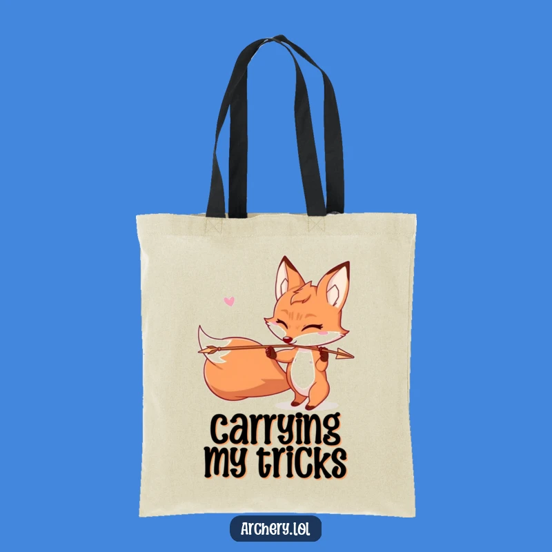 Funny Mischievous Fox Tote Bag: Winking Archer Feline, Carry Your Wit