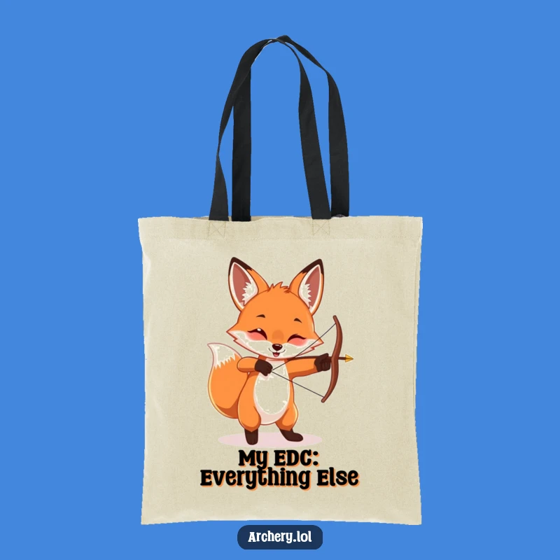 Funny Playful Fox Tote Bag - Mischievous Archer Reusable Bag Gift