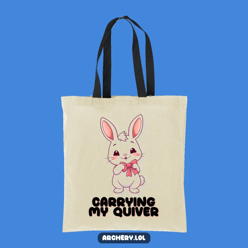 Funny Rabbit Archer Tote Bag: Playful Smirk Eco-Friendly Shopping Companion