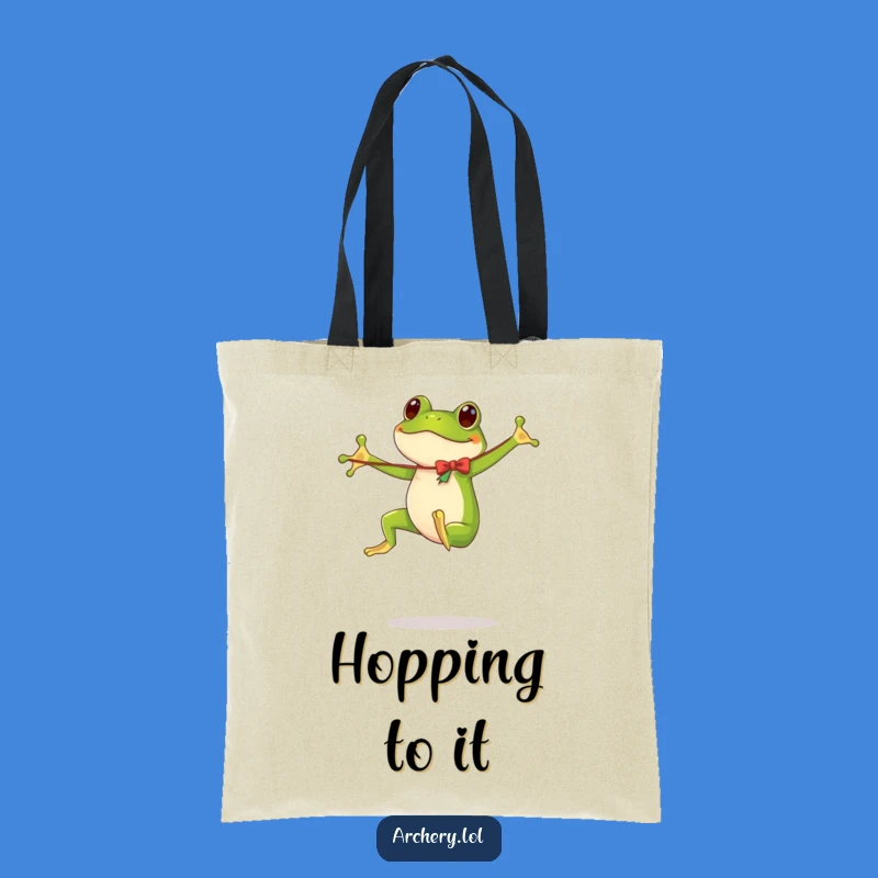Funny Tote Bag: Bouncing Frog Archer - Carry Your Laughs Everywhere!
